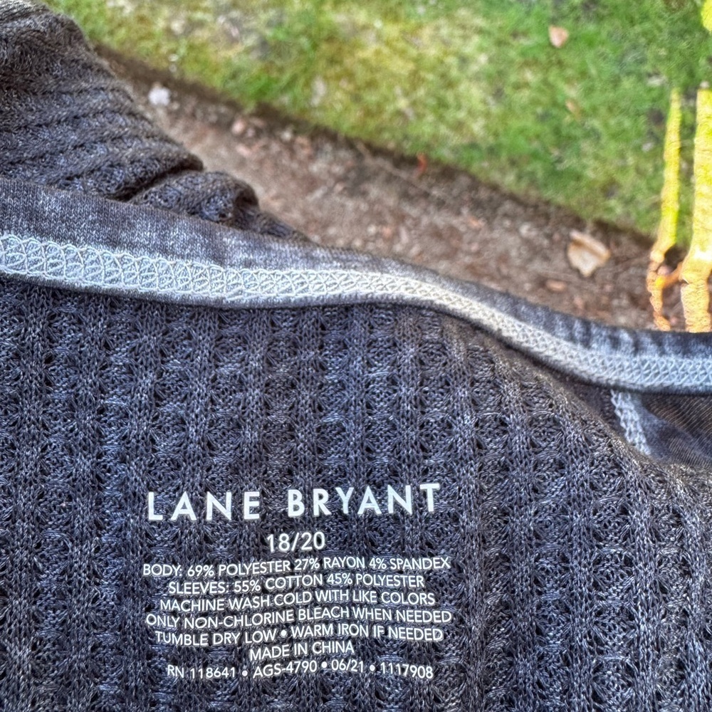 Lane Bryant Sold Out Love Football Long Sleeve Jersey Knit Shirt Grey White - Picture 5 of 5
